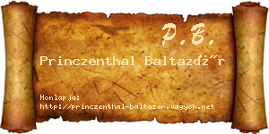 Princzenthal Baltazár névjegykártya